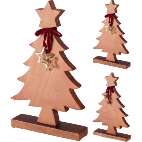 ALBERO NATALE LEGNO CM.40 2 ASSORTITI